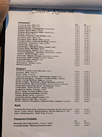 Menu du Bistro Kleinod à Hamburg