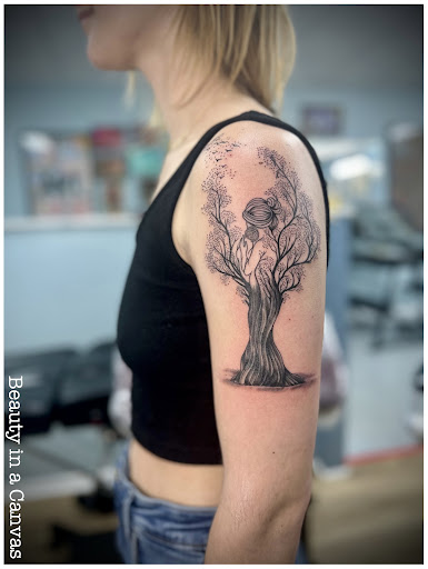Explore thunderstorm tattoo ideas, creative tattoo ideas in Ocala, available at Beauty in a Canvas Tattoo and Art Gallery