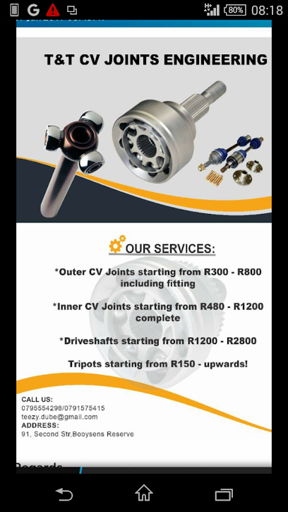 T&T CV Joints Engineering