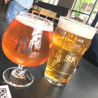 Beer poured into a glass