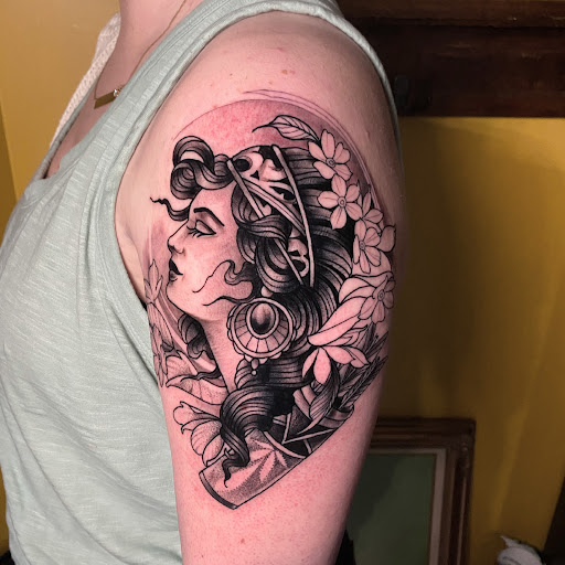 Explore half of sleeve tattoo ideas, creative tattoo ideas in Mount Washington, available at Prevail Tattoo