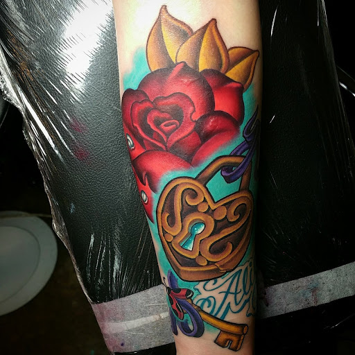 Explore son's name tattoo ideas, creative tattoo ideas in Arlington, available at Urbans Tattoo & Piercing Studio