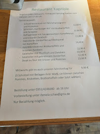 Menu du Gaststätte & Kegelbahn Kapriole à Dresden