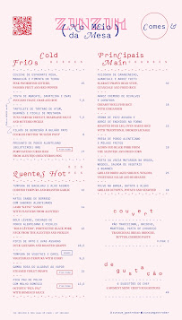 Menu du Zunzum Gastrobar à Lisbon