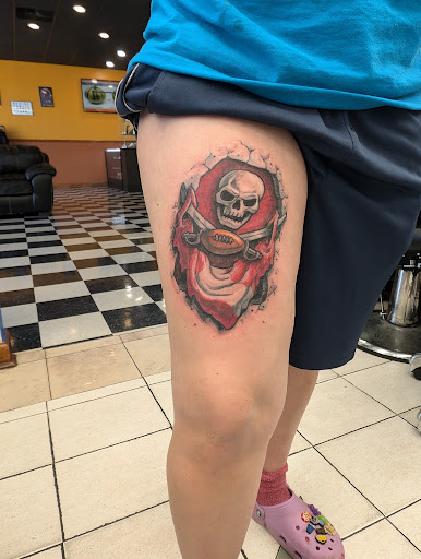 Explore back of shoulder tattoo ideas, creative tattoo ideas in Hampton, available at Blue Horseshoe Tattoo and Body Piercing