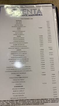 Restaurante Madureira à Porto menu