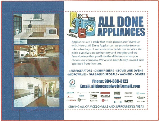 Appliance Repair Service «All Done Appliances», reviews and photos, 4739 Harpers Ferry Ln, Jacksonville, FL 32257, USA