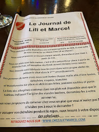 Chez Lili et Marcel à Paris menu