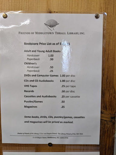 Thrift Store «Friends of Middletown Thrall Library Used Book Store», reviews and photos, Depot St, Middletown, NY 10940, USA