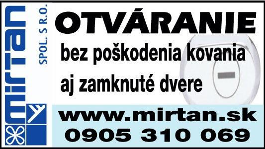 MIRTAN - otváranie dverí, otváranie trezorov, klúčová služba