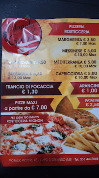 Menu / carte de L'angolo del goloso à Capo d'Orlando