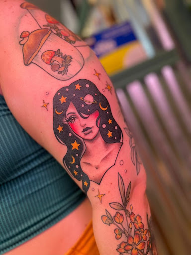 Explore cyberpunk 2077 tattoo ideas, creative tattoo ideas in Kent, available at Rotten Peach Studios