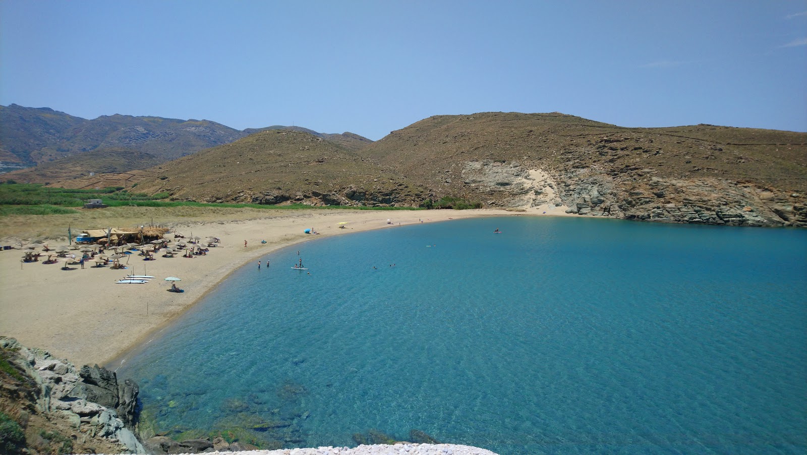 Photo of Kolimvithra beach with turquoise pure water surface