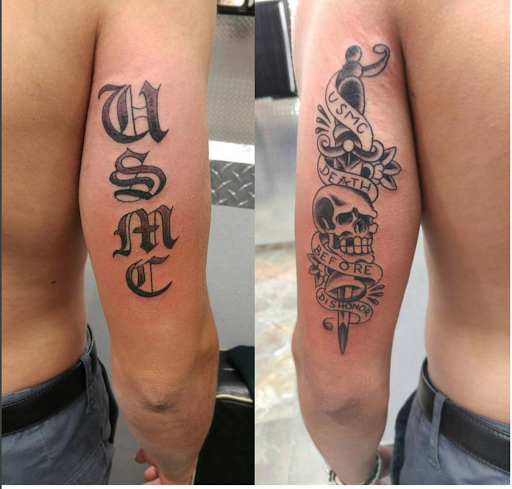Explore rose tattoo ideas men, creative tattoo ideas in Twentynine Palms, available at Hilltop Tattoo Company