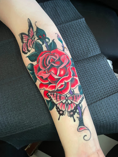 Explore saint michael tattoo ideas, creative tattoo ideas in Georgetown, available at Iron Rite Tattoo South