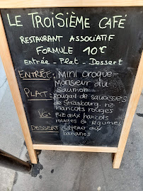 Menu / carte de Le Troisième Café à Paris