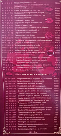 Restaurant chinois Le Palais d'Or à Villeneuve-sur-Yonne - menu / carte