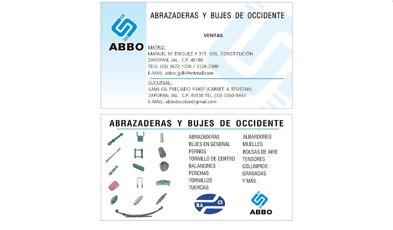 Abrazaderas y Bujes de Occidente