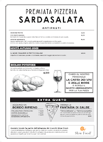 Menu / carte de Premiata Pizzeria Sardasalata Caltanissetta à Caltanissetta
