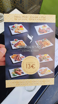 Shabestan - Champs-Élysées à Paris menu