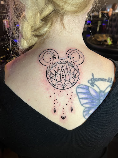 Explore chest tattoo lettering ideas, creative tattoo ideas in Melbourne, available at Bonnie n Clyde Tattoo Studio