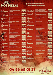 Menu du Pizzeria Fan-Fan à Mende