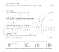 Carte du Ristorante NonnaMaria à Lido delle Nazioni