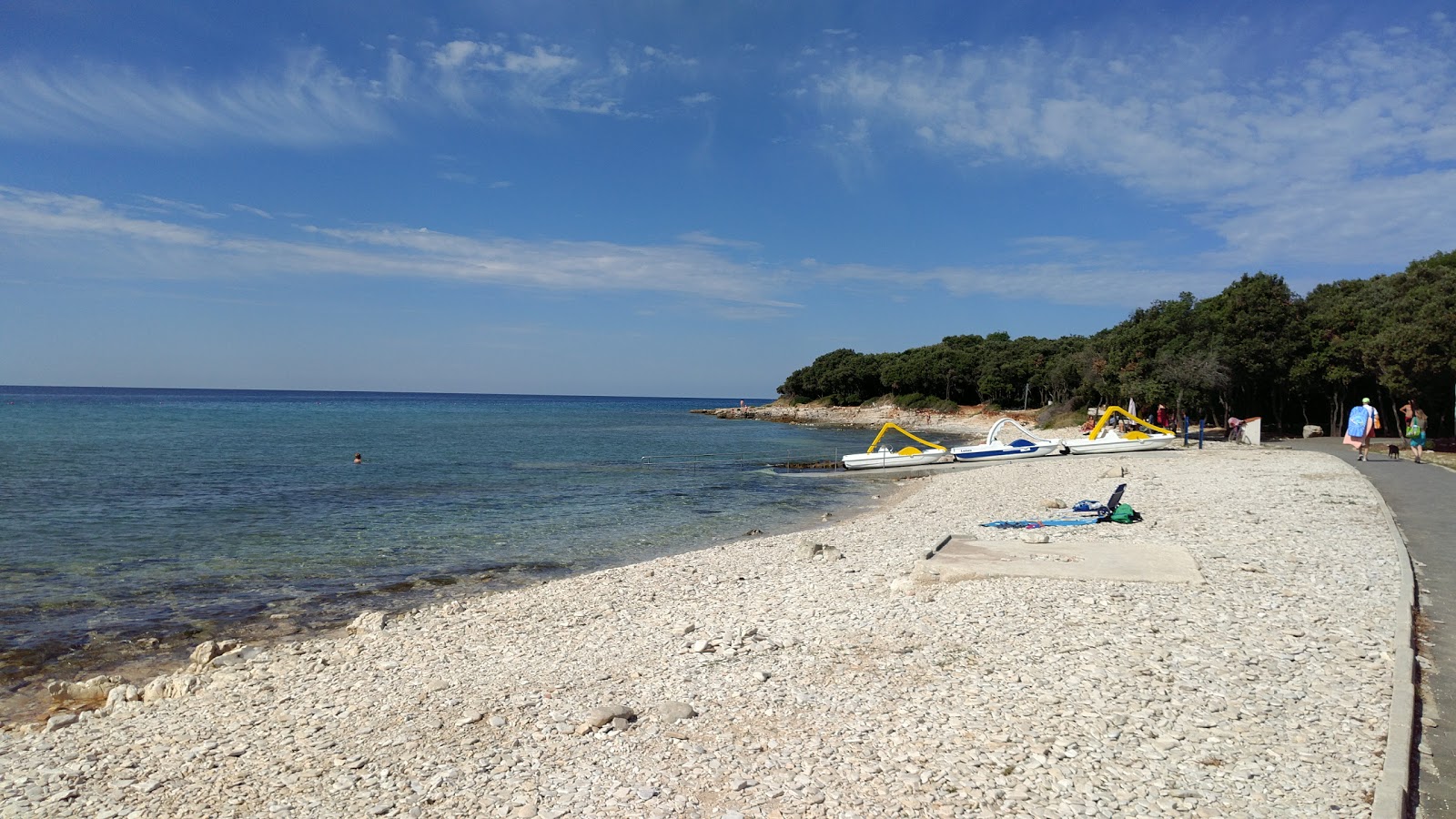 Photo of Barbariga beach with rocks cover surface