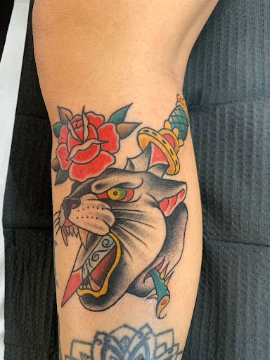 Explore one line tattoo ideas, creative tattoo ideas in Amherst, available at American Outlaw Tattoo