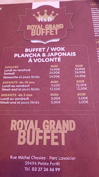 Restaurant chinois Royal Grand Buffet à Petite-Forêt - menu / carte