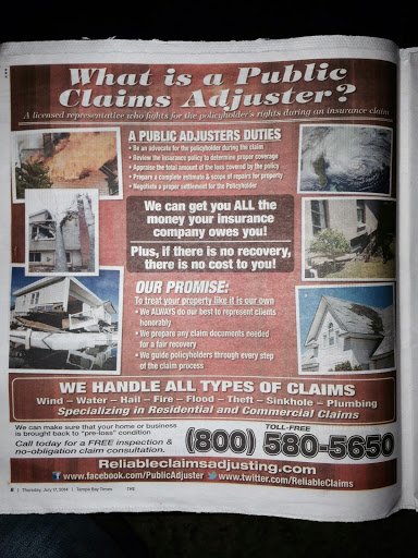 Small Claims Assistance Service «Reliable Claims Adjusting - Insurance Claims Adjuster», reviews and photos