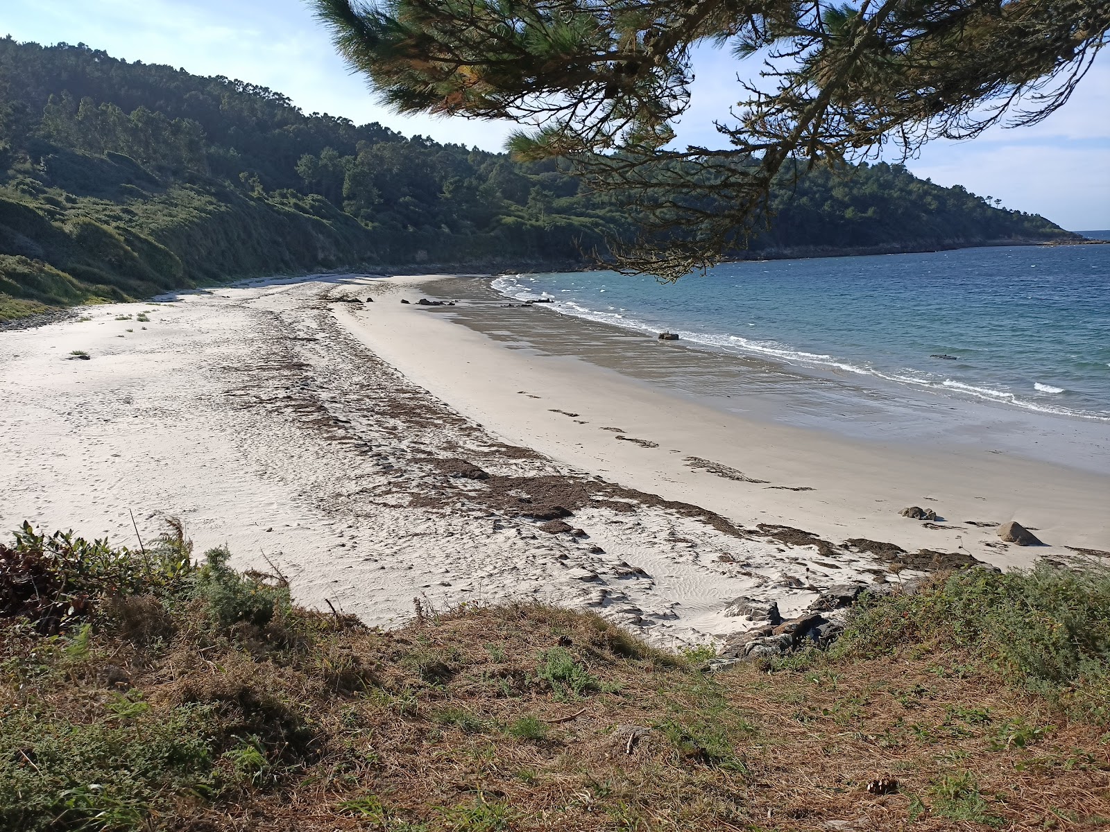 Foto di Praia de Borreiros con una superficie del sabbia beige