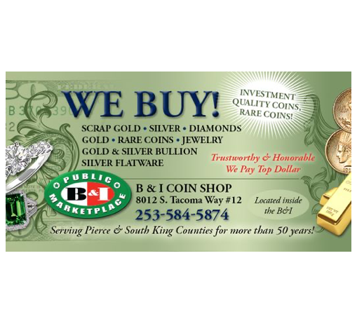 Coin Dealer «B & I Coin Shop», reviews and photos, 8012 S Tacoma Way #12, Lakewood, WA 98499, USA