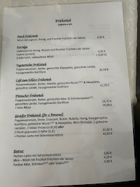 Menu / carte de Café zum Schloss à Oberschleißheim