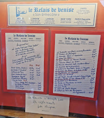 Le Relais de Venise - son entrecôte à Paris menu