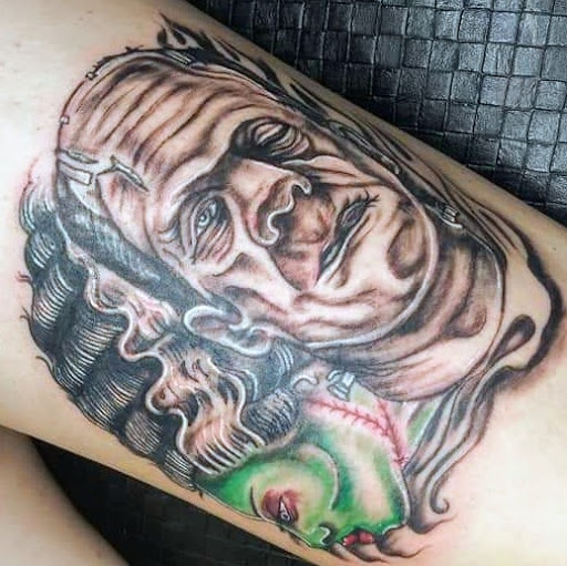 Explore cherubim tattoo ideas, creative tattoo ideas in Muncie, available at Obscura Tattoo shop and Oddity Collective