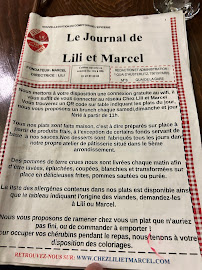 Restaurant Chez Lili et Marcel à Paris (la carte)