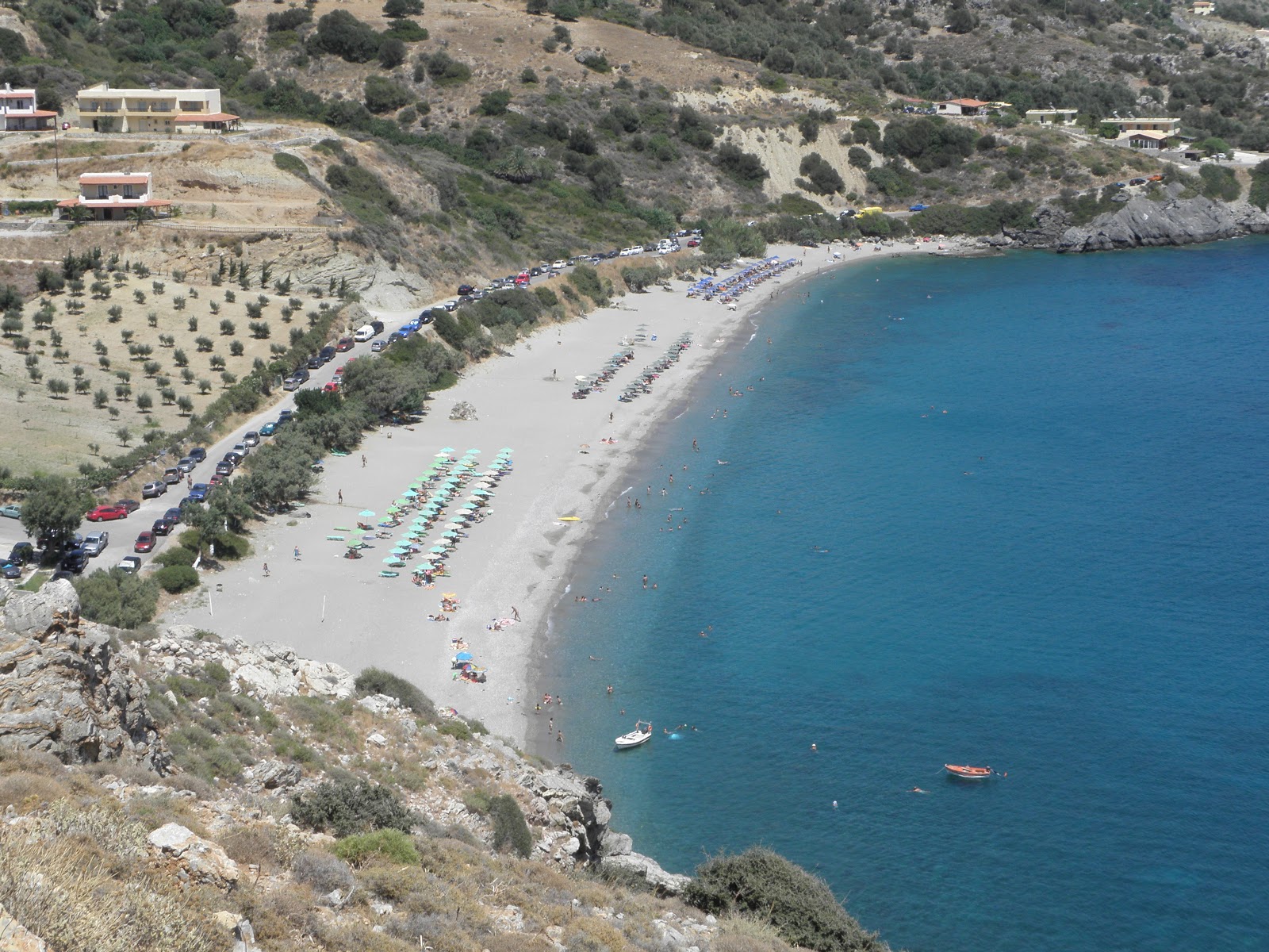 Photo of Souda beach with turquoise pure water surface