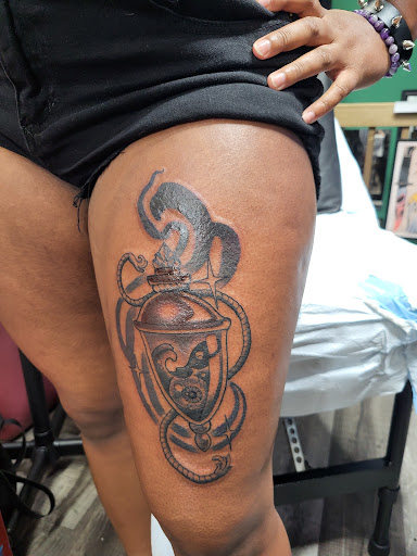 Explore kraken tattoo ideas, creative tattoo ideas in Savannah, available at Tramp Art Studios