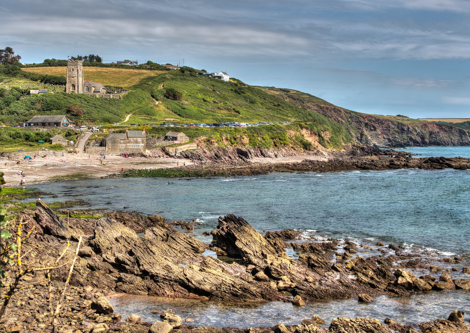 Zdjęcie Wembury beach z powierzchnią turkusowa woda