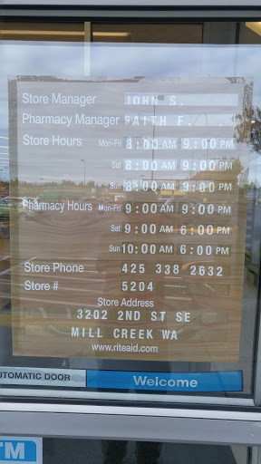 Pharmacy «Rite Aid», reviews and photos, 3202 132nd St SE, Mill Creek, WA 98012, USA