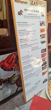 Restaurant indien Old Kashmir à Paris - menu / carte