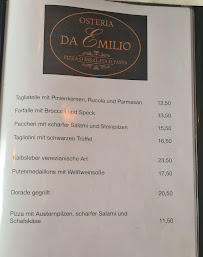 Menu / carte de Osteria da Emilio à Taufkirchen