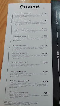 Guaro´s Burger Bar à Aveiro menu