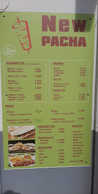 Carte du Kebab Pacha à La Rochelle