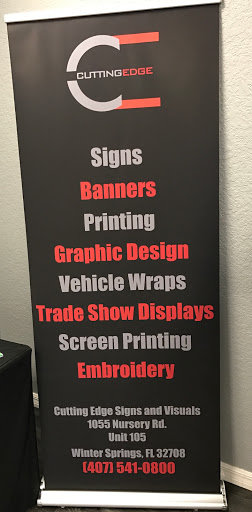 Sign Shop «Cutting Edge Signs and Visuals», reviews and photos, 1055 Nursery Rd #105, Winter Springs, FL 32708, USA