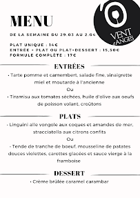 Restaurant Ô vent d'Anges à Albi (le menu)