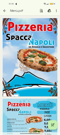 Menu du Pizzeria SPACCANAPOLI da angela e Salvatore à Strassoldo