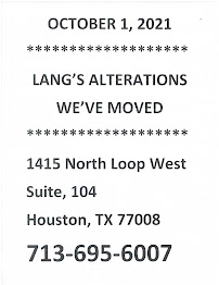 Lang's Alterations & Cleaners - Photo 4 - Car repair in Houston, TX, Houston
