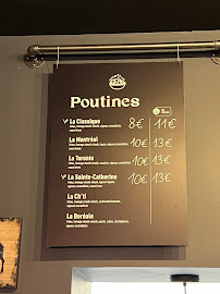 Restaurant canadien Poutine Shack à Douai (le menu)